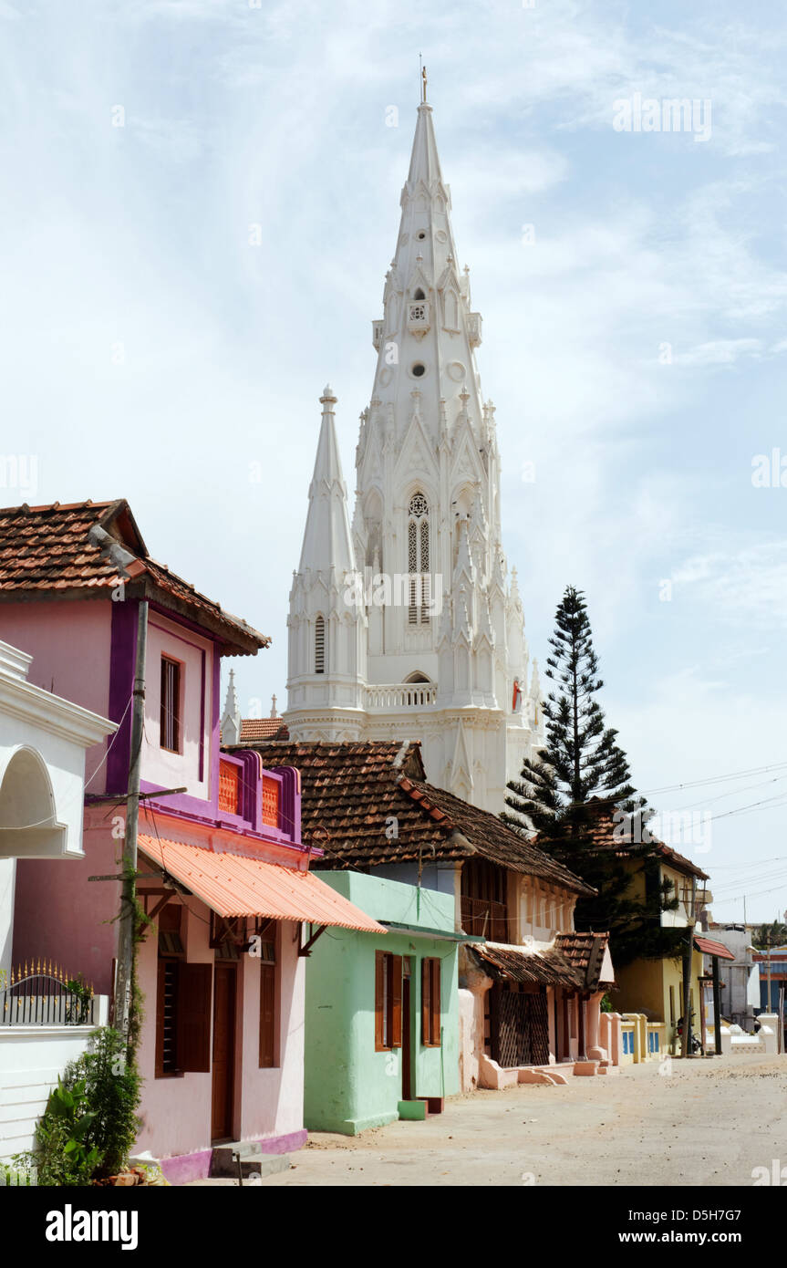 Iglesia de Nuestra Señora de la Merced en Kanyakumari en el sur de la India Foto de stock