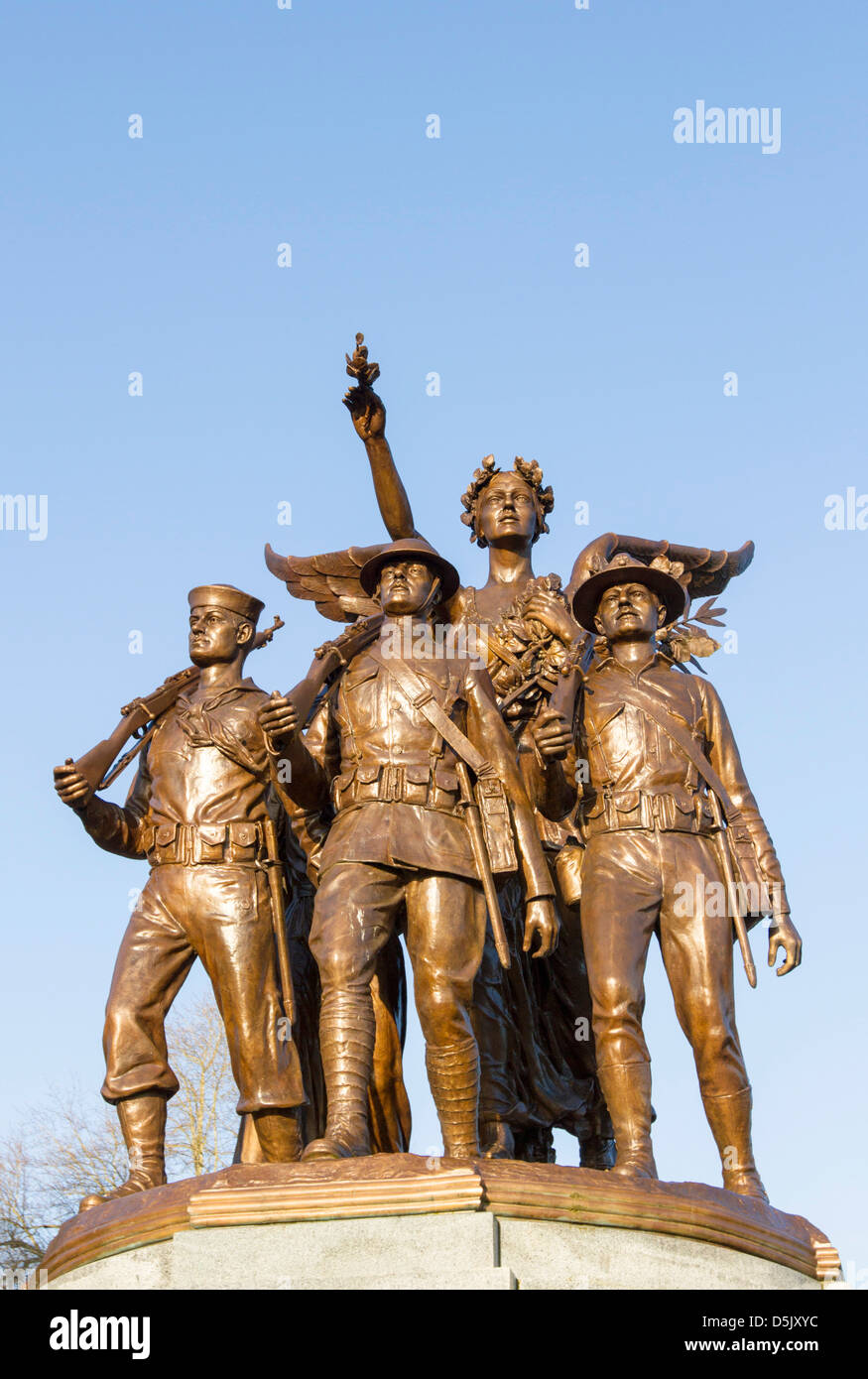 Monumento que conmemora a los militares implicados en la II Guerra Mundial, int frente al Capitolio en Olympia, Washington. Foto de stock