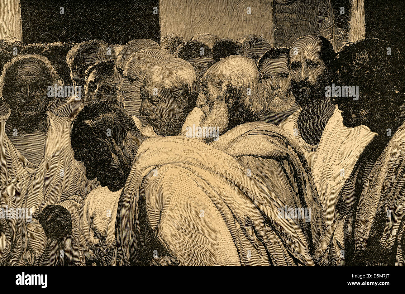 Appius Claudius el Censor (340-273 a.C.). Censor romano. Grabado por Sabattini tras un fresco de Cesare Maccari. Foto de stock
