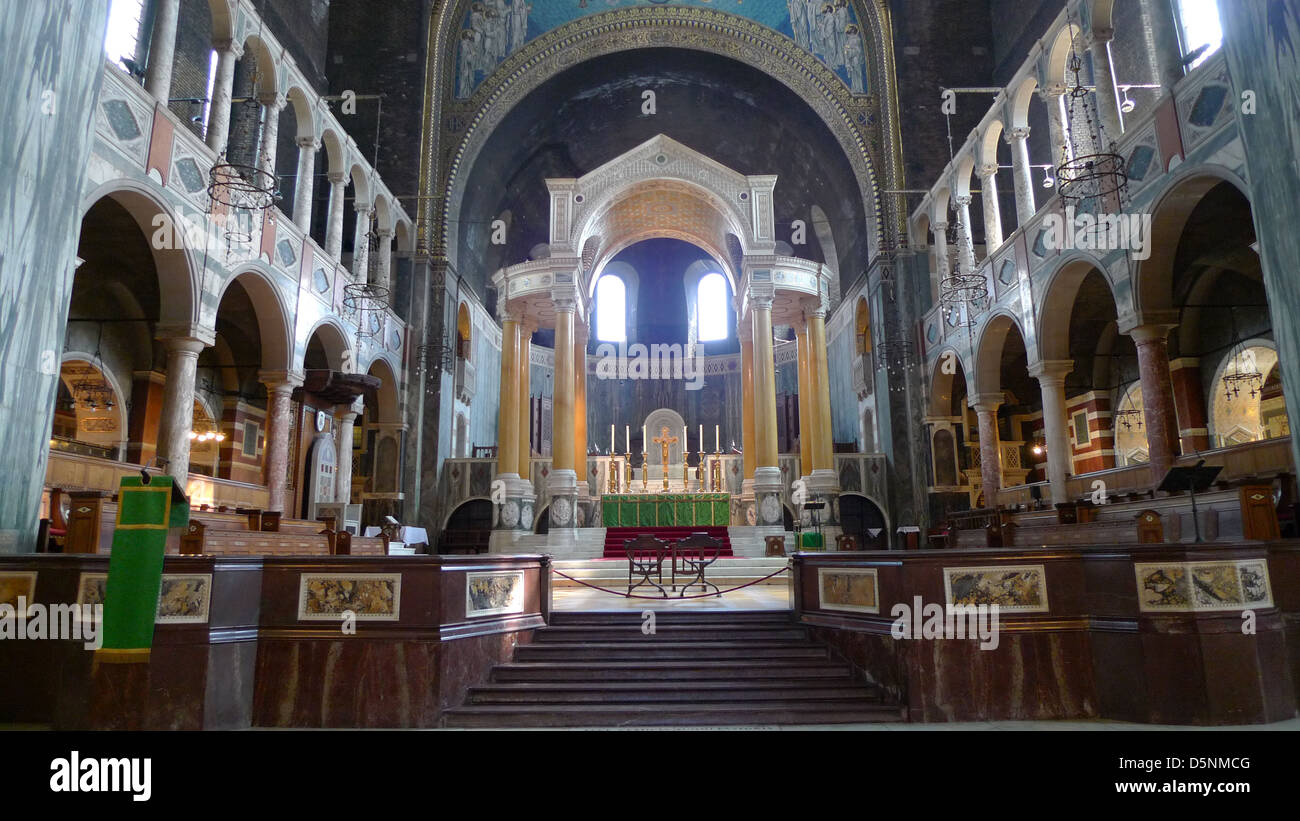 Interior de la catedral de Westminster en Avenida Ambrosden en Victoria, Londres, Reino Unido. Foto de stock