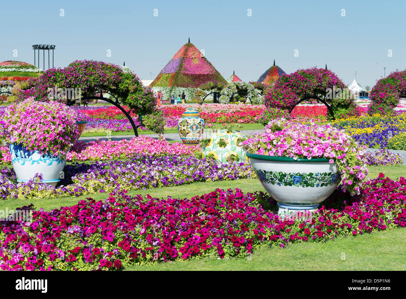 Jardín milagro en Dubai, inaugurado en marzo de 2013 y se proclamó jardín de flores más grande del mundo; Emiratos Arabes Unidos Foto de stock