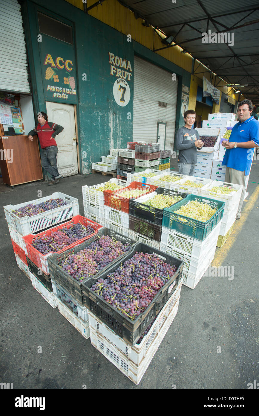 Cajas de fruta en Lo Valledor central producen mercado mayorista en  Santiago, Chile Fotografía de stock - Alamy