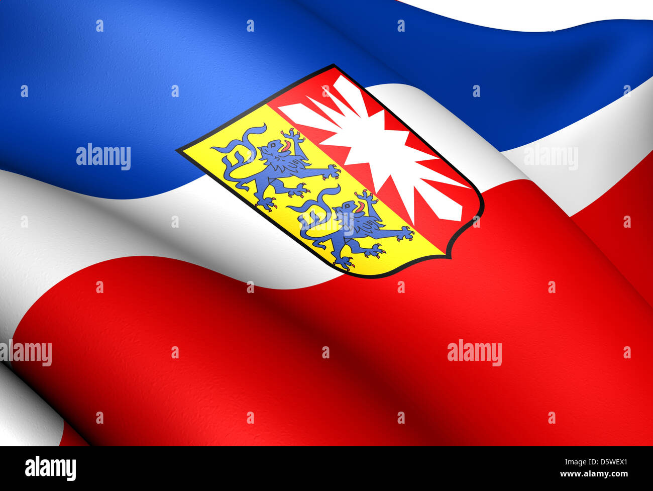 Bandera ondeante de schleswig holstein fotografías e imágenes de alta