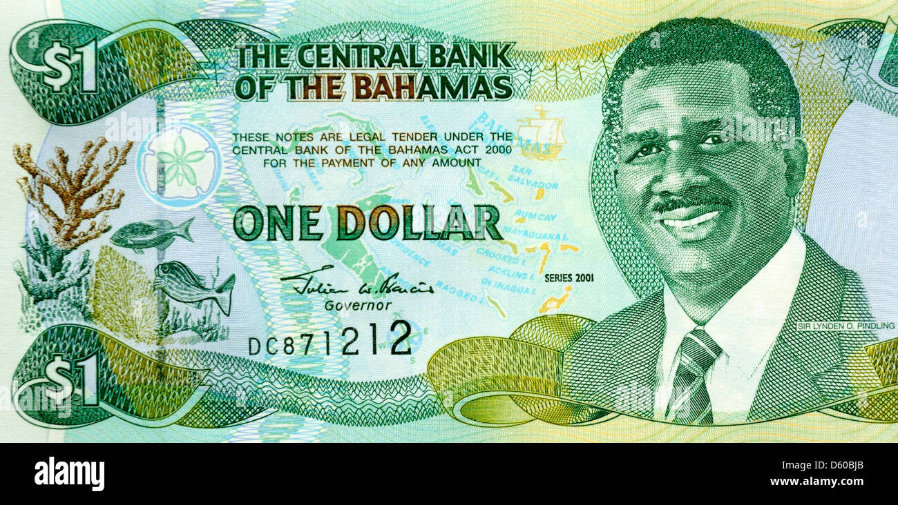 Bahamas 1 dólar billete de banco Fotografía de stock Alamy