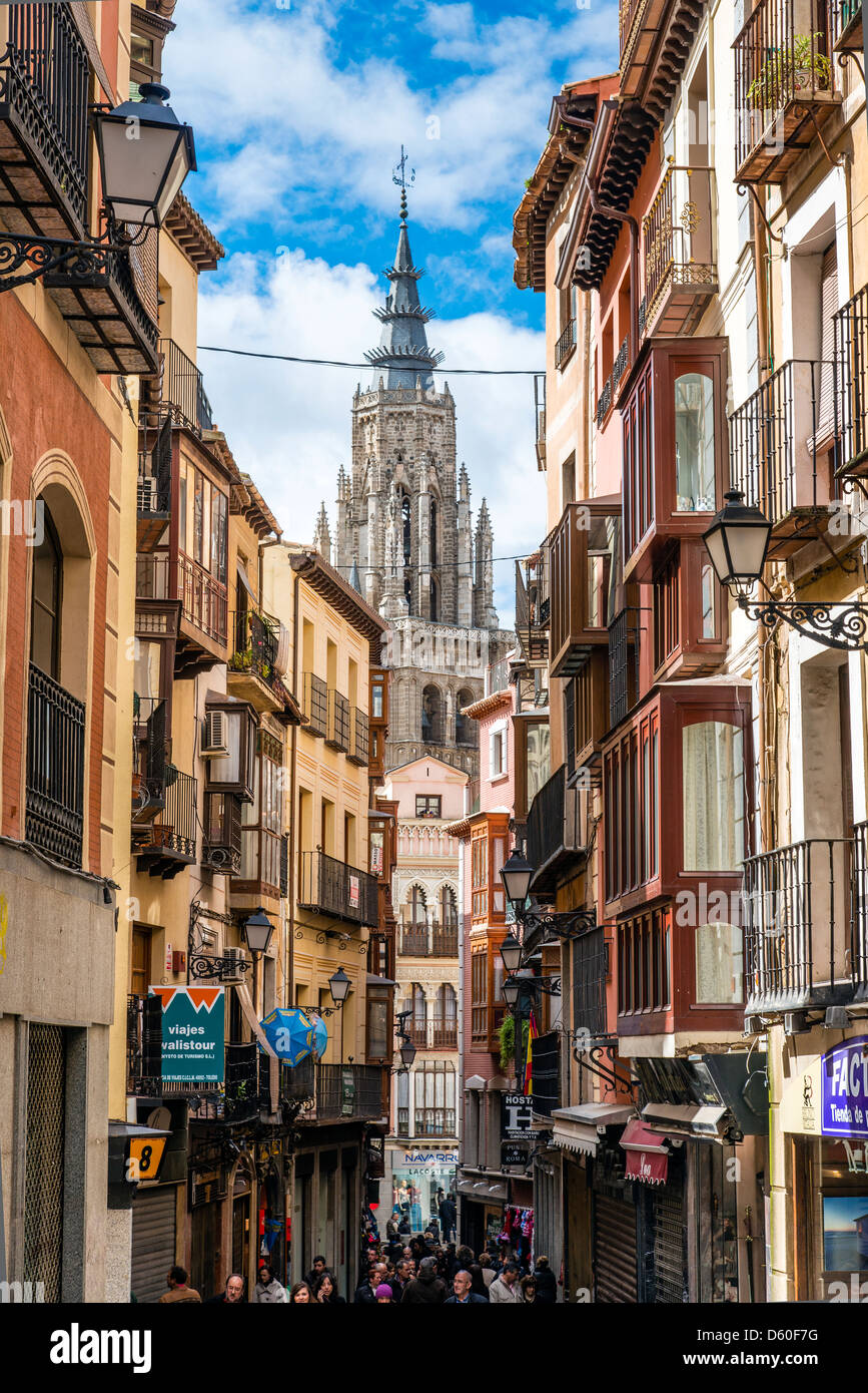 La calle del Comercio, calle Toledo, Castilla La Mancha, España