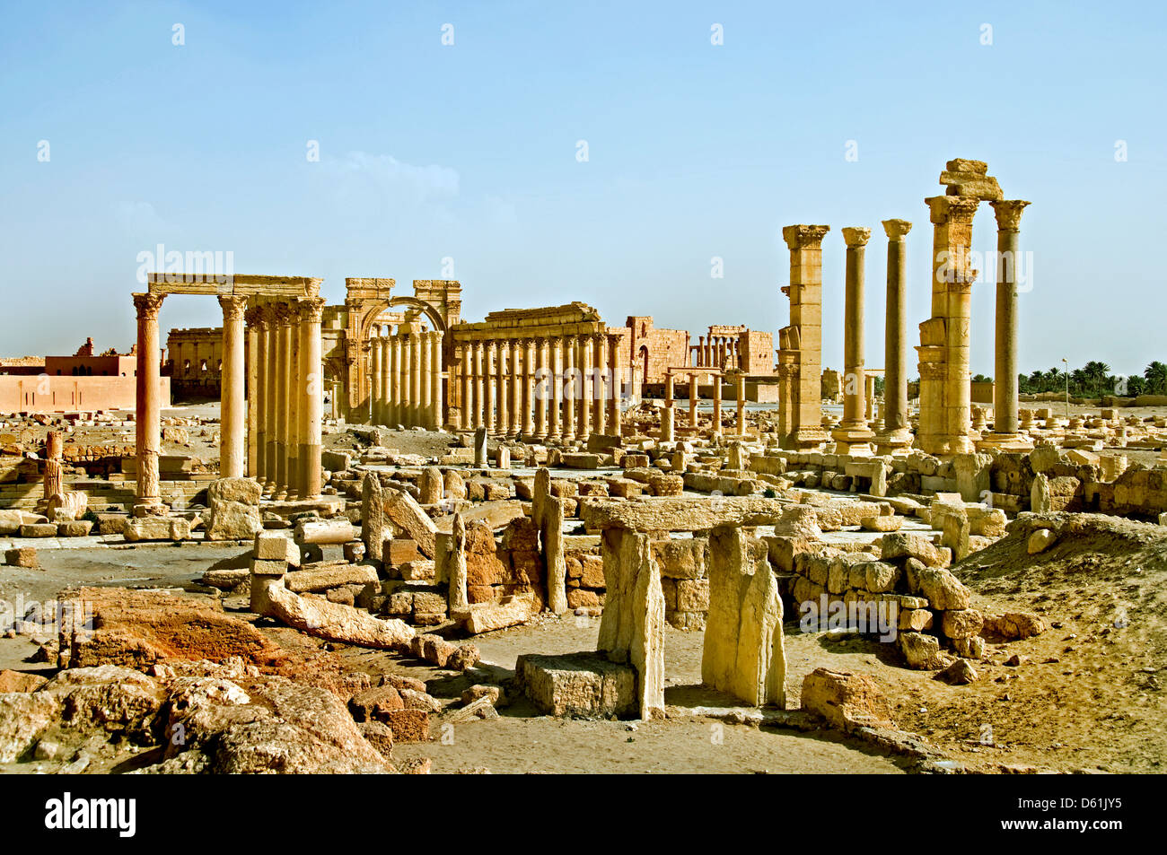 Arco de Triunfo 2 céntimos Palmira Siria Siria romana ( ISIS militantes han destruido el icónico Arco del Triunfo en Palmira ) Foto de stock
