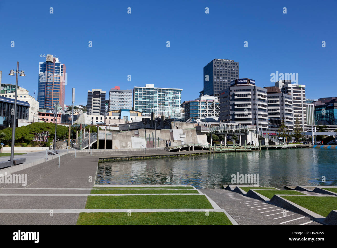 El Harbourfront de Wellington, Nueva Zelanda Foto de stock