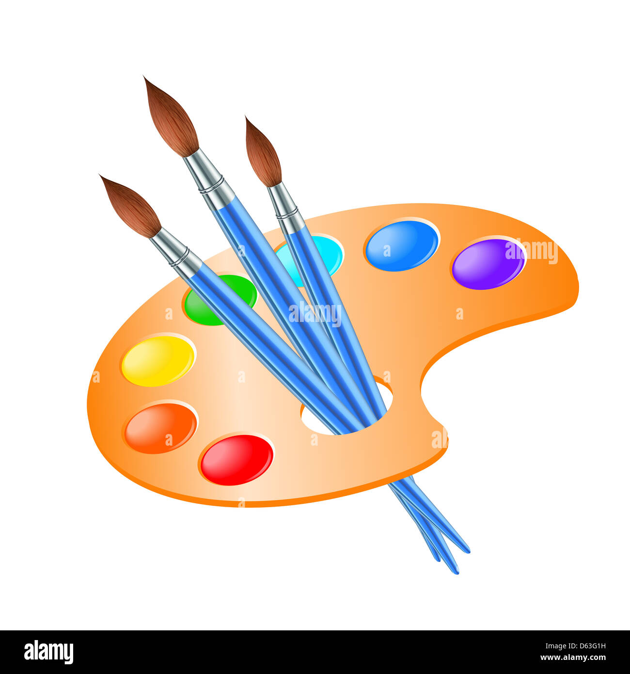 Paleta de arte con pincel para dibujar Fotografía de stock - Alamy