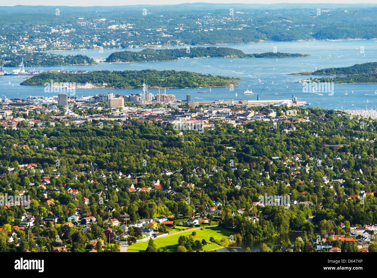 Vista panorámica de Oslo Noruega Foto de stock