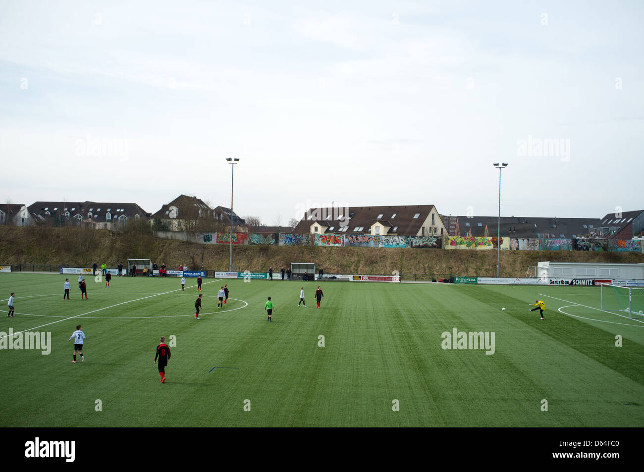 El HSV Langenfeld FC boys partido de fútbol Alemania Foto de stock