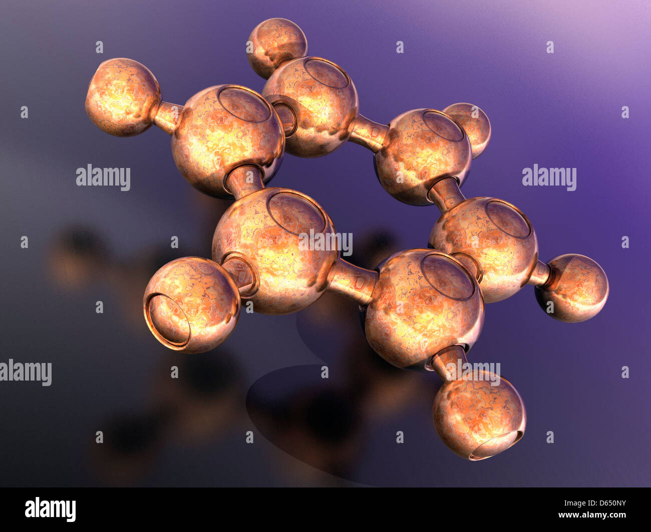 El benceno, el modelo molecular Foto de stock