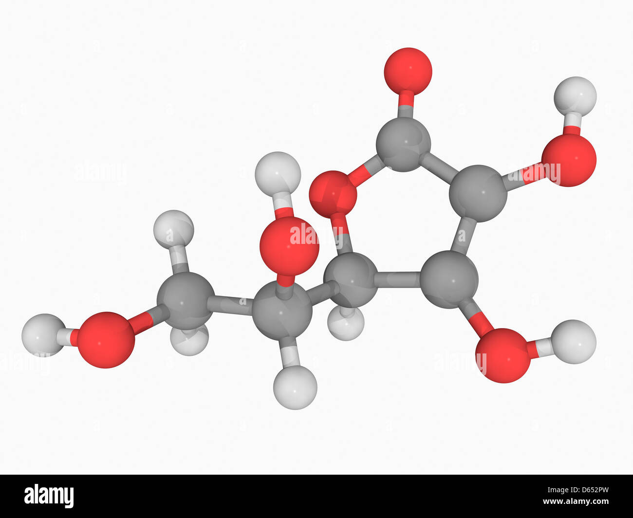 Molécula de ácido ascórbico vitamina C Foto de stock