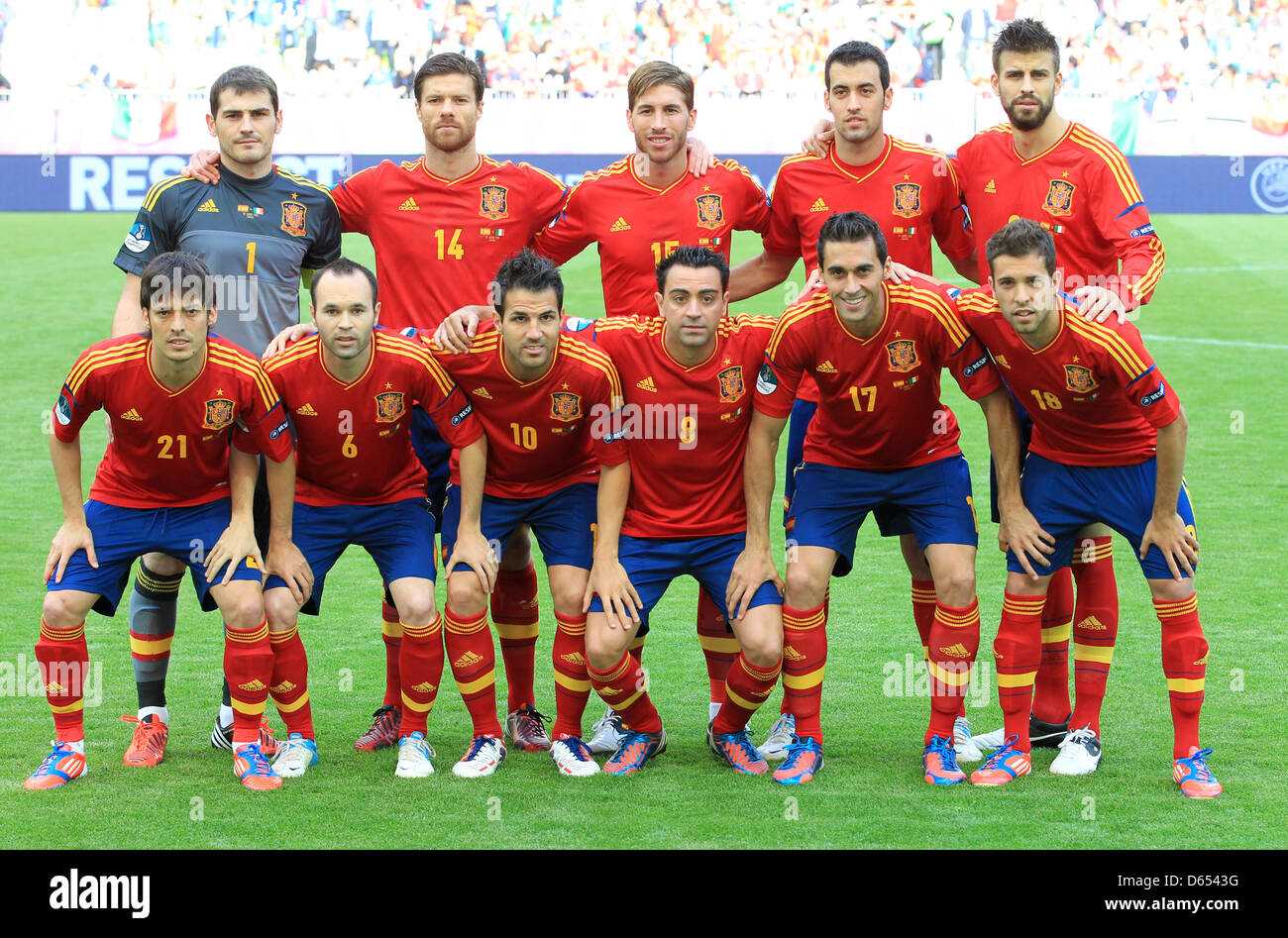 Español Iker Casillas (esquina superior izquierda a la inferior derecha