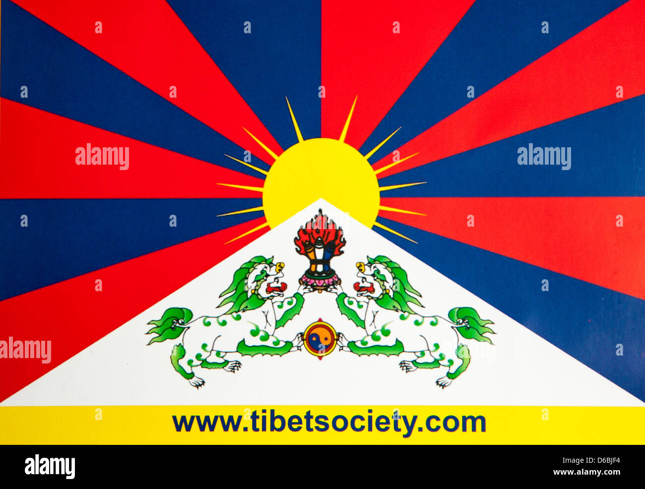 La bandera tibetana el Tíbet de China Foto de stock