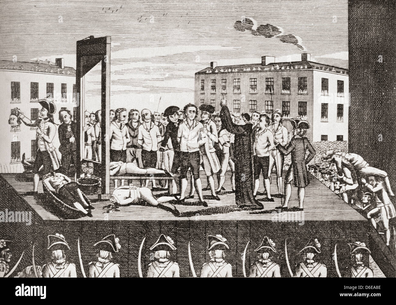 La ejecución de Jacques Pierre Brissot, 1754 - 1793, alias de Warville. Foto de stock