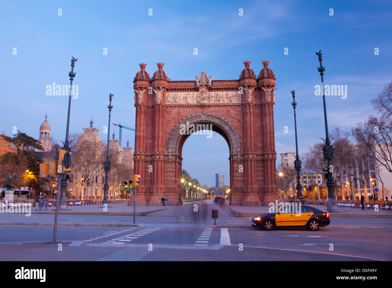 Arc de Triomf - Arco de Triunfo- en Barcelona, España Foto de stock