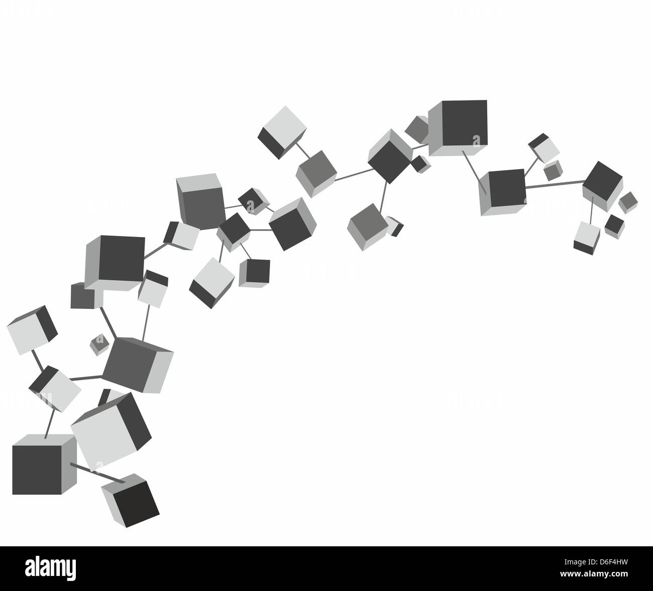 Forma geométrica abstracta de cubos grises Foto de stock