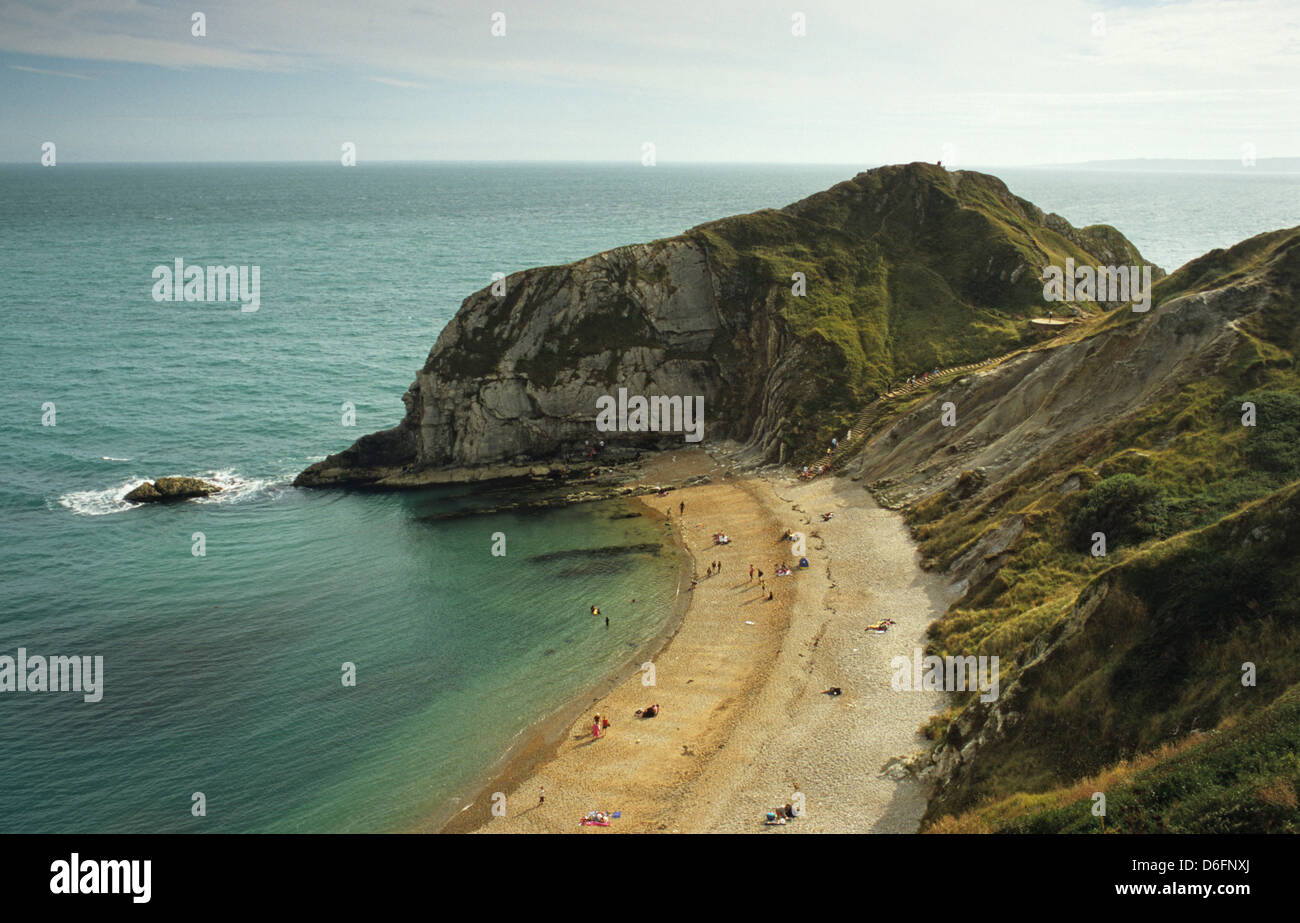 St Oswald's Bay, (Man o' War Cove), Dorset, Reino Unido Foto de stock