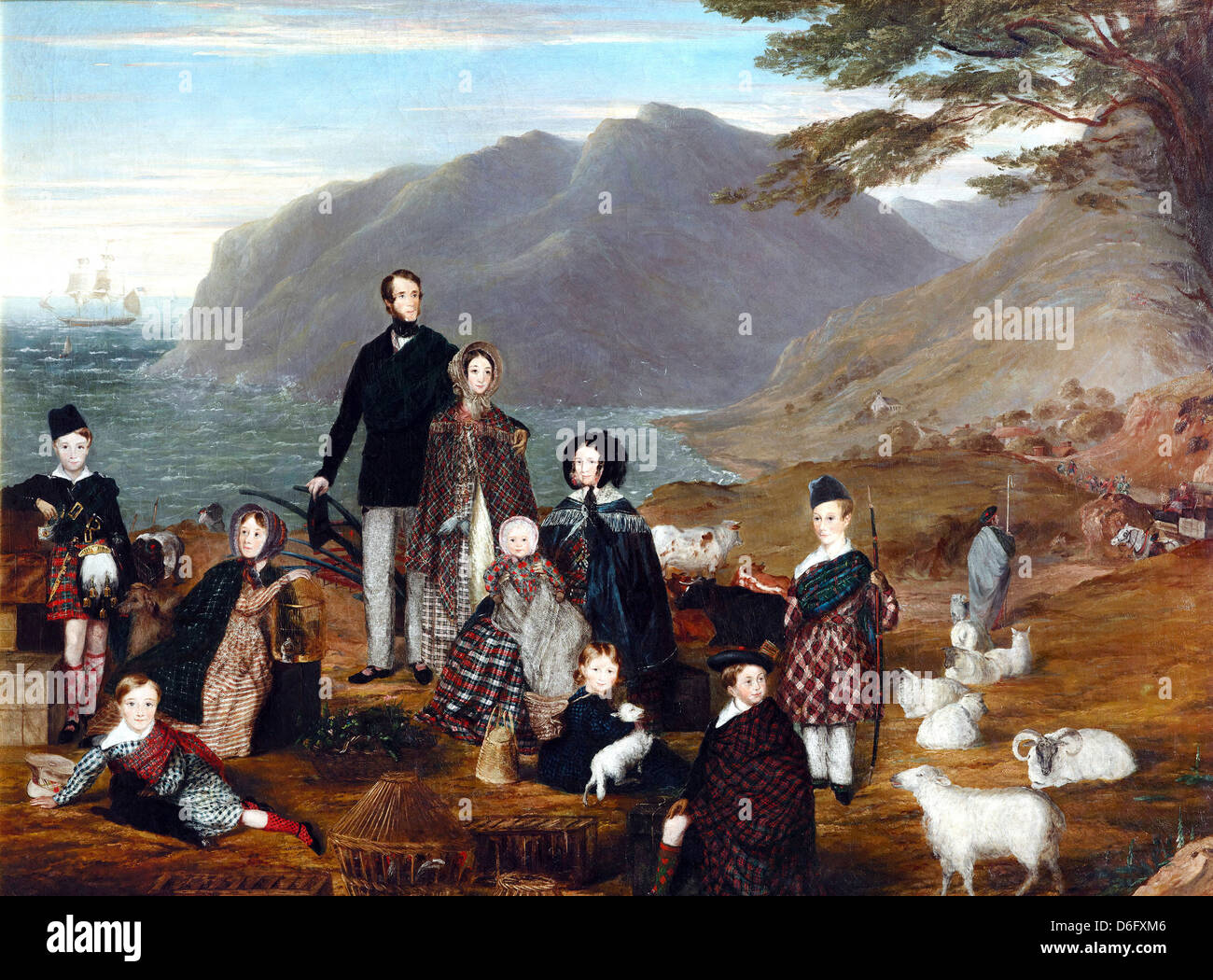William Allsworth, los emigrantes 1844 Óleo sobre lienzo. El Museo de Nueva Zelanda Te Papa Tongarewa Foto de stock