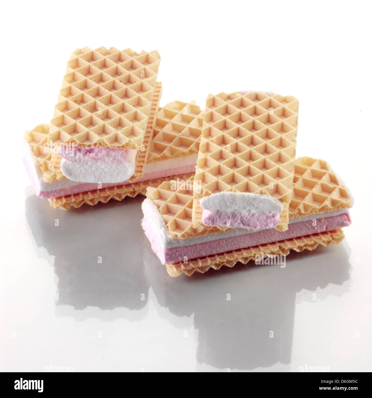 Obleas de Malvavisco rosa y blanco Fotografía de stock - Alamy