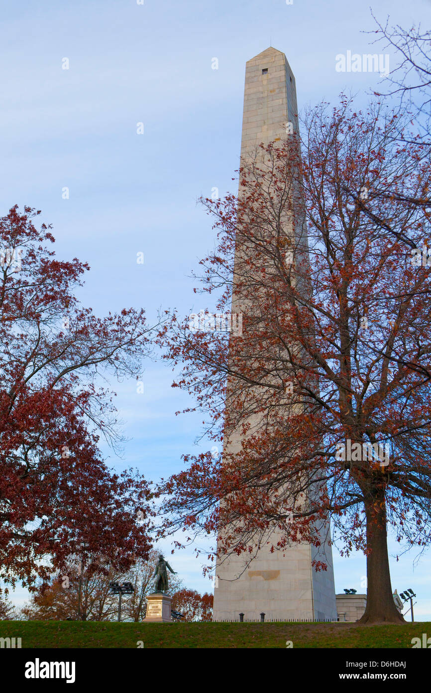 Bunker hill Monument en Boston Massachusetts Foto de stock