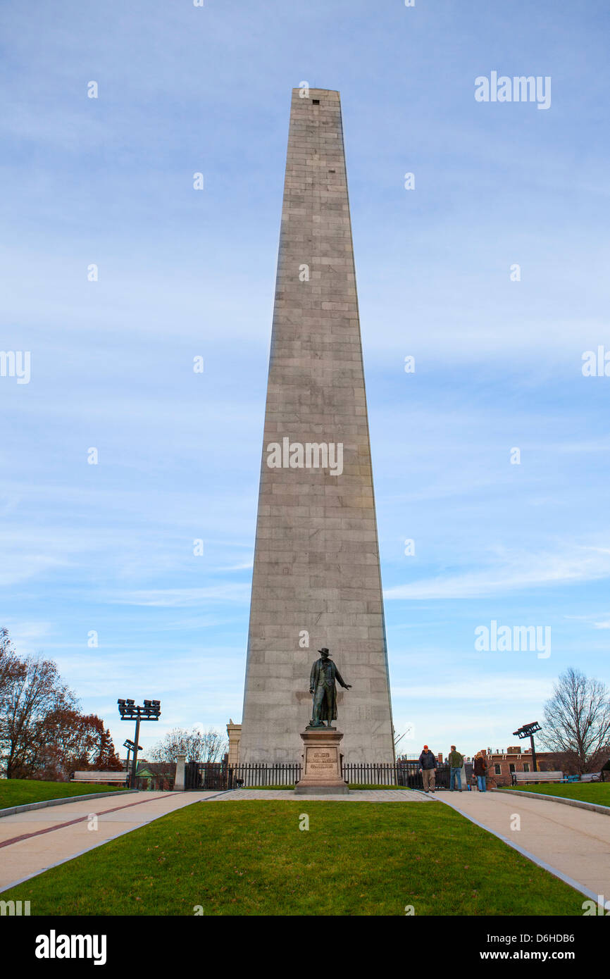 Bunker hill Monument en Boston Massachusetts Foto de stock