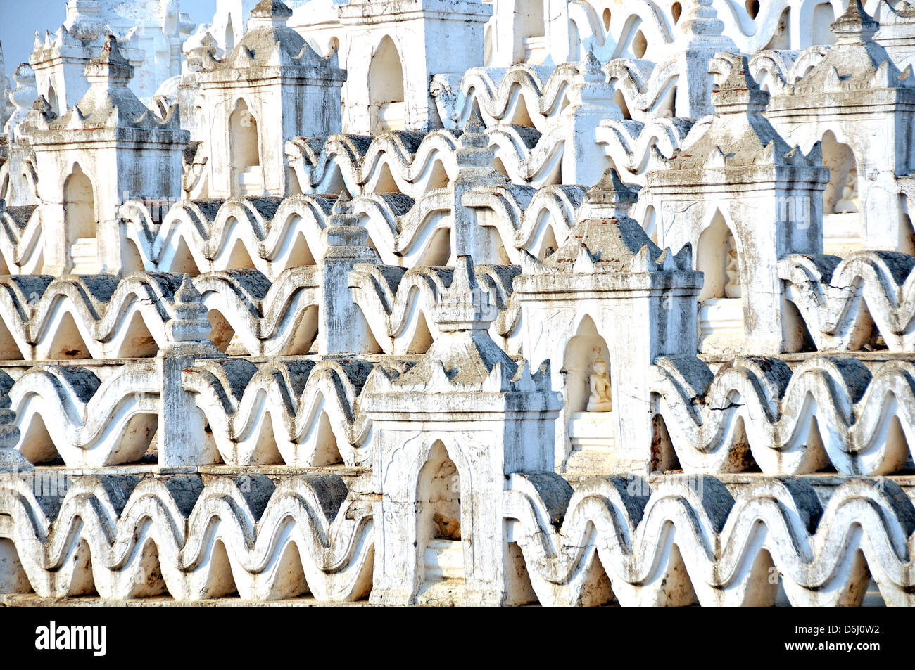 La pagoda de Hsinbyume detalles Mingun Myanmar Foto de stock