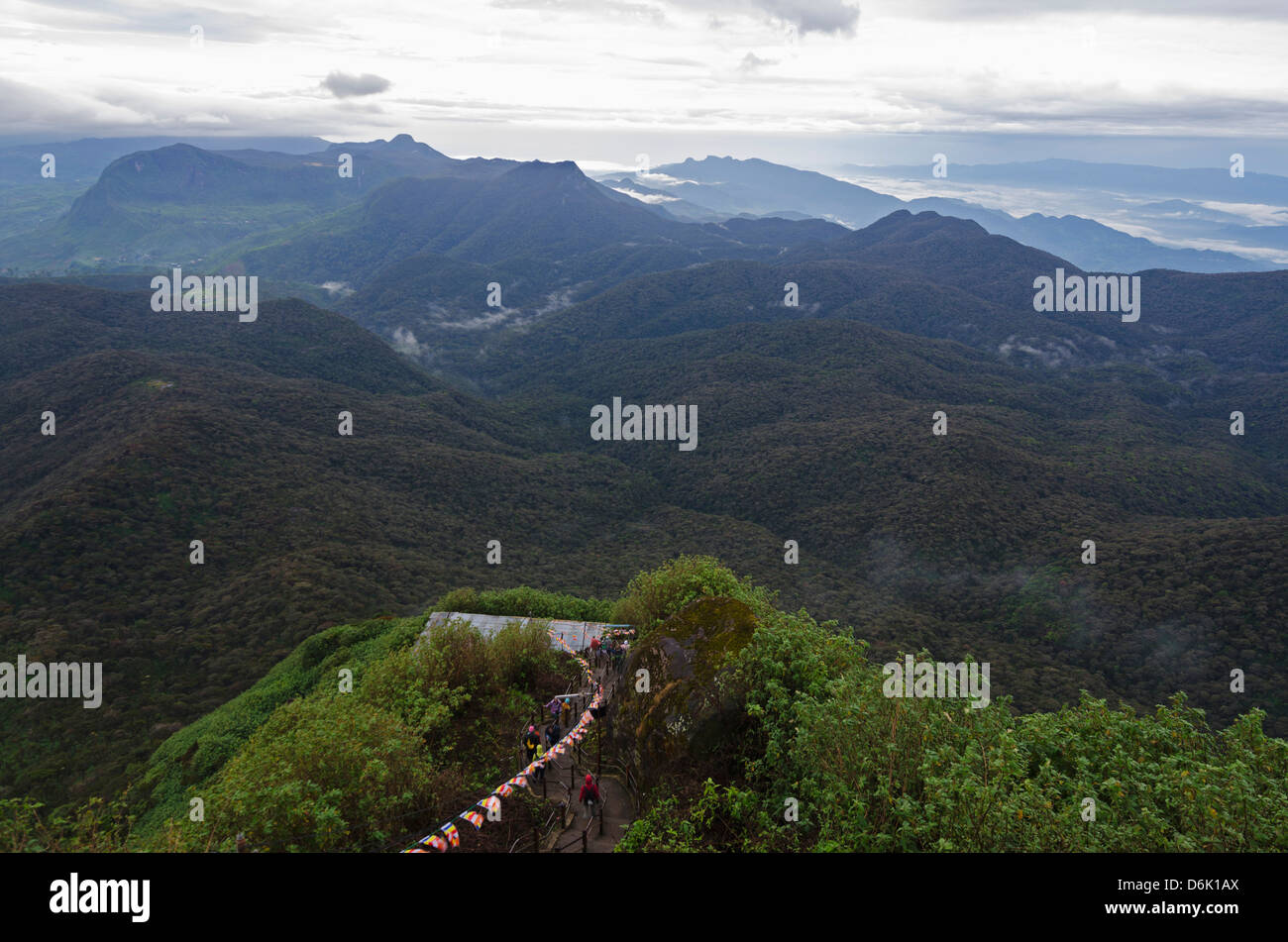 Ruta de senderismo, Adams Peak, Sri Lanka, Asia Foto de stock