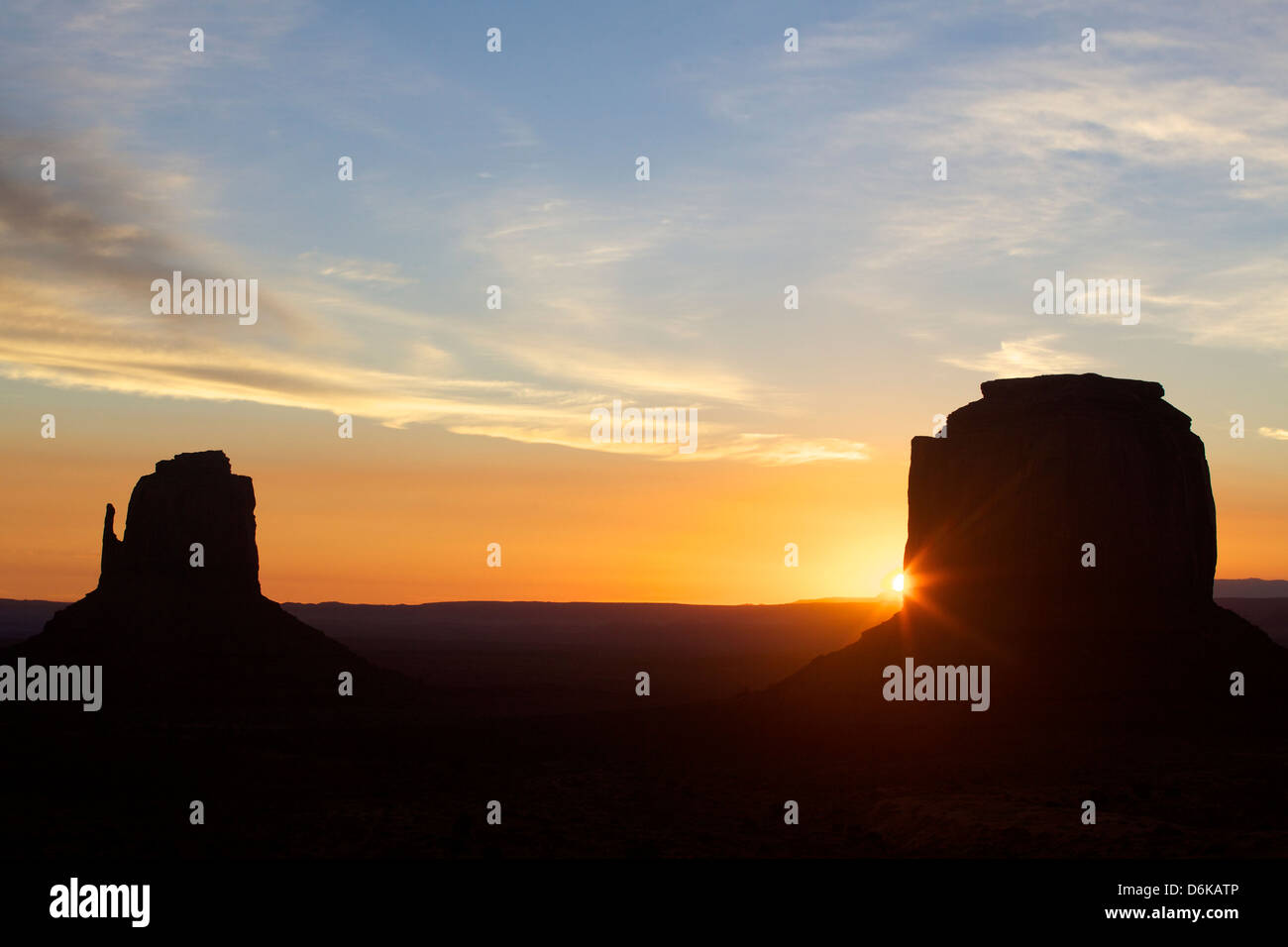 Valle Monumento al amanecer, Utah, Estados Unidos de América, América del Norte Foto de stock