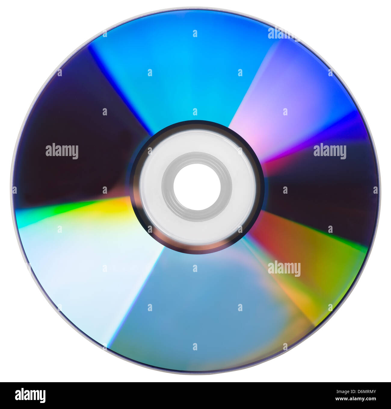 Disco CD aislado sobre un fondo blanco. Foto de stock