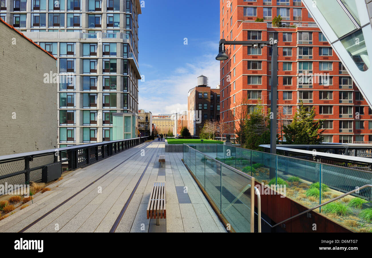 High Line Park, en la Ciudad de Nueva York. Foto de stock