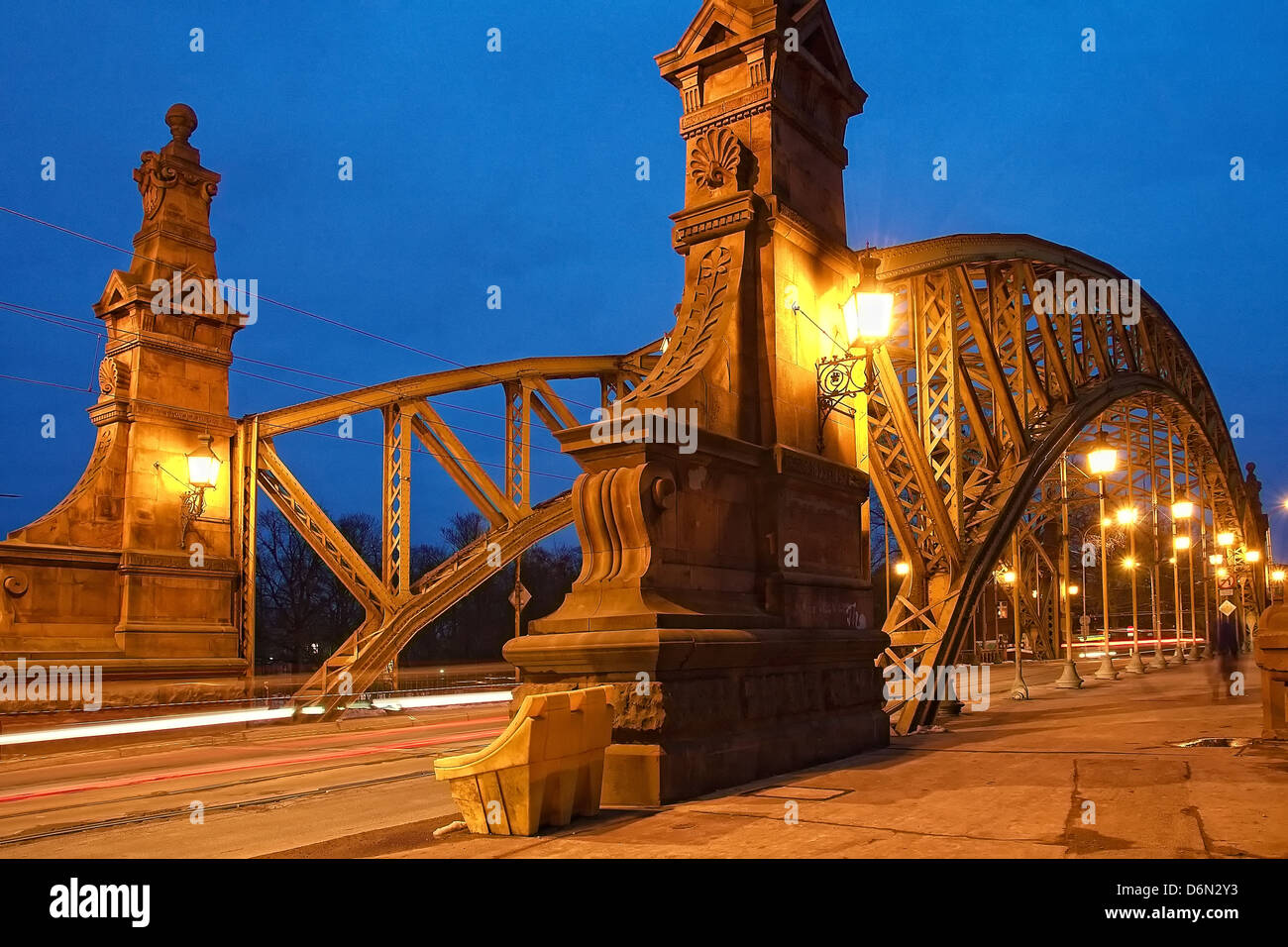 El histórico puente en Wroclaw Foto de stock