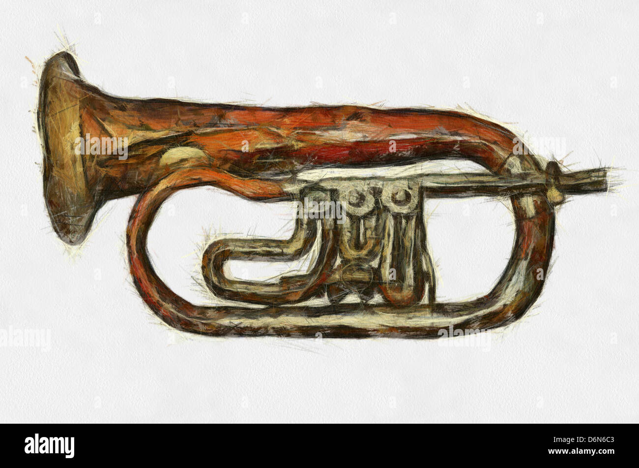 Instalación frontera Insignia Instrument old white trumpet fotografías e imágenes de alta resolución -  Alamy