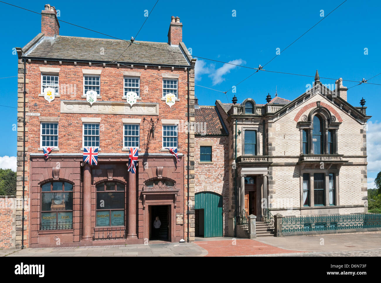 Gran Bretaña, Beamish, al norte de Inglaterra Open-Air Living History Museum, la ciudad, Barclays Bank Foto de stock