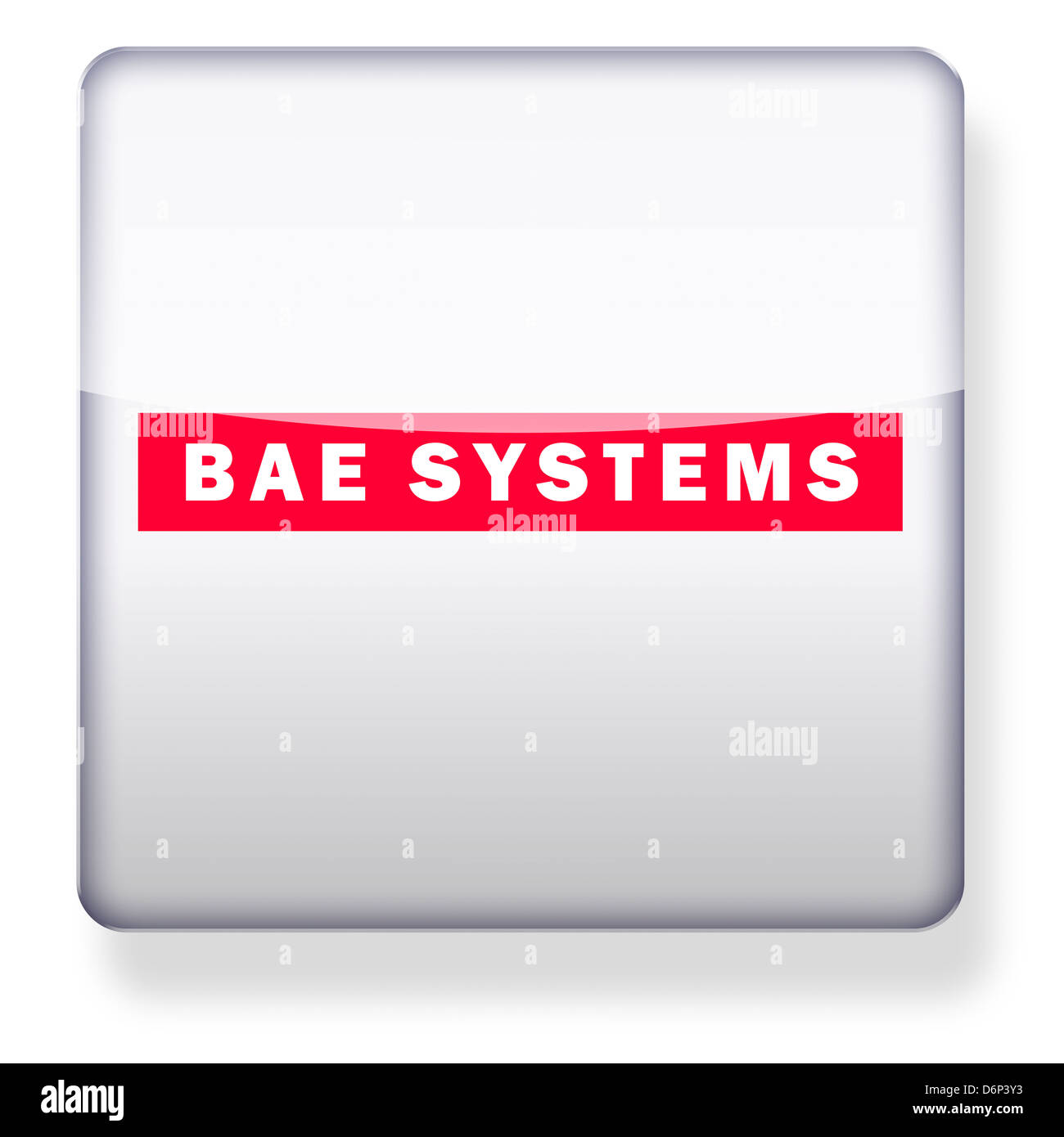 BAE Systems logotipo como el icono de una aplicación. Trazado de recorte incluido. Foto de stock
