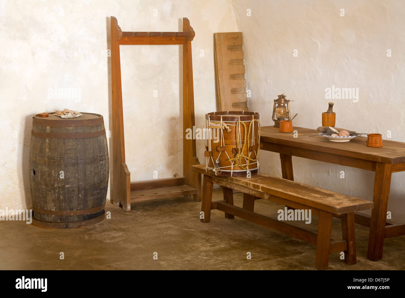 Las viviendas de los soldados en el Castillo San Felipe del Morro, Viejo San Juan, San Juan, Puerto Rico Foto de stock