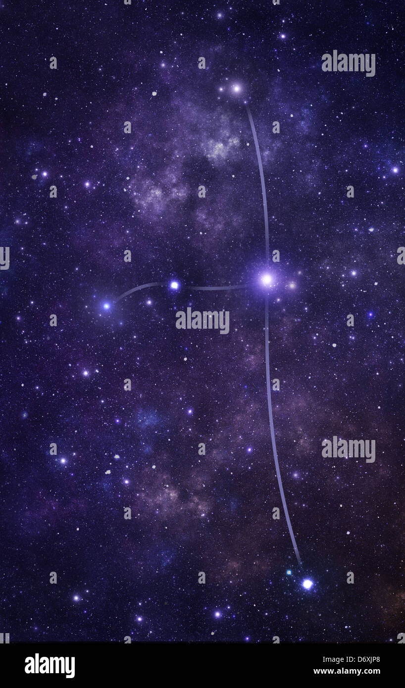 Constelación de Andrómeda (y), una de las modernas constelaciones Foto de stock