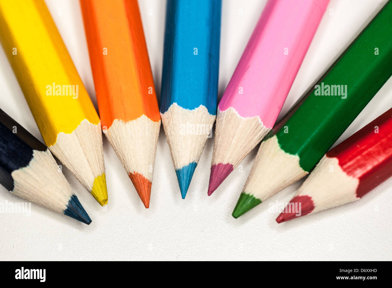 Puntas de lápiz de color Foto de stock