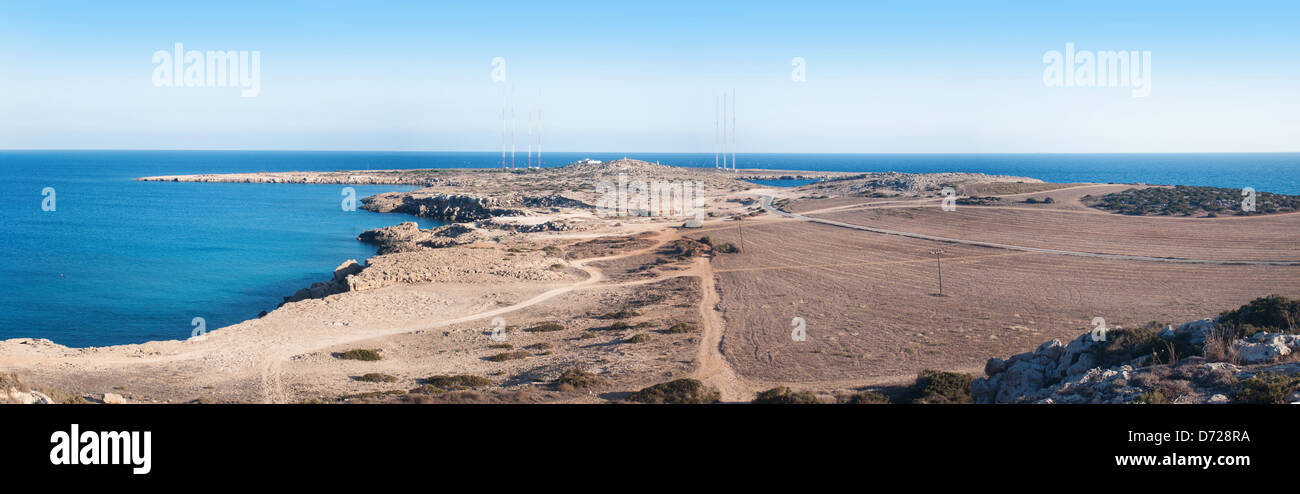 Panorama de Cape Greco o Cavo Greco, Agia Napa, Chipre Foto de stock