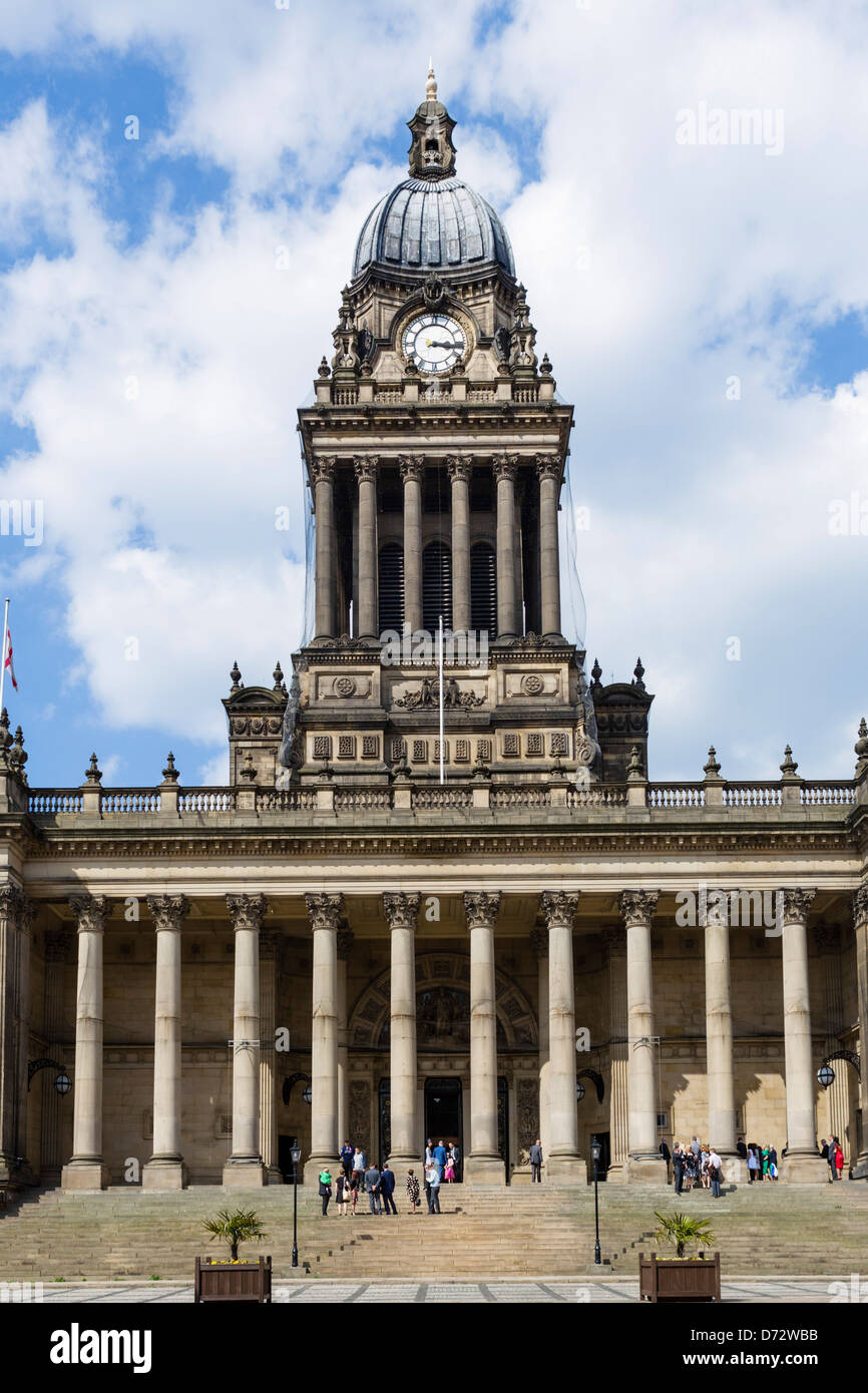 El Ayuntamiento de Leeds, el Headrow, Leeds, West Yorkshire, Reino Unido Foto de stock