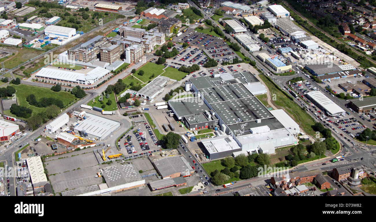 Vista aérea de la fábrica de Reckitt Benckiser en Hull, East Yorkshire Foto de stock