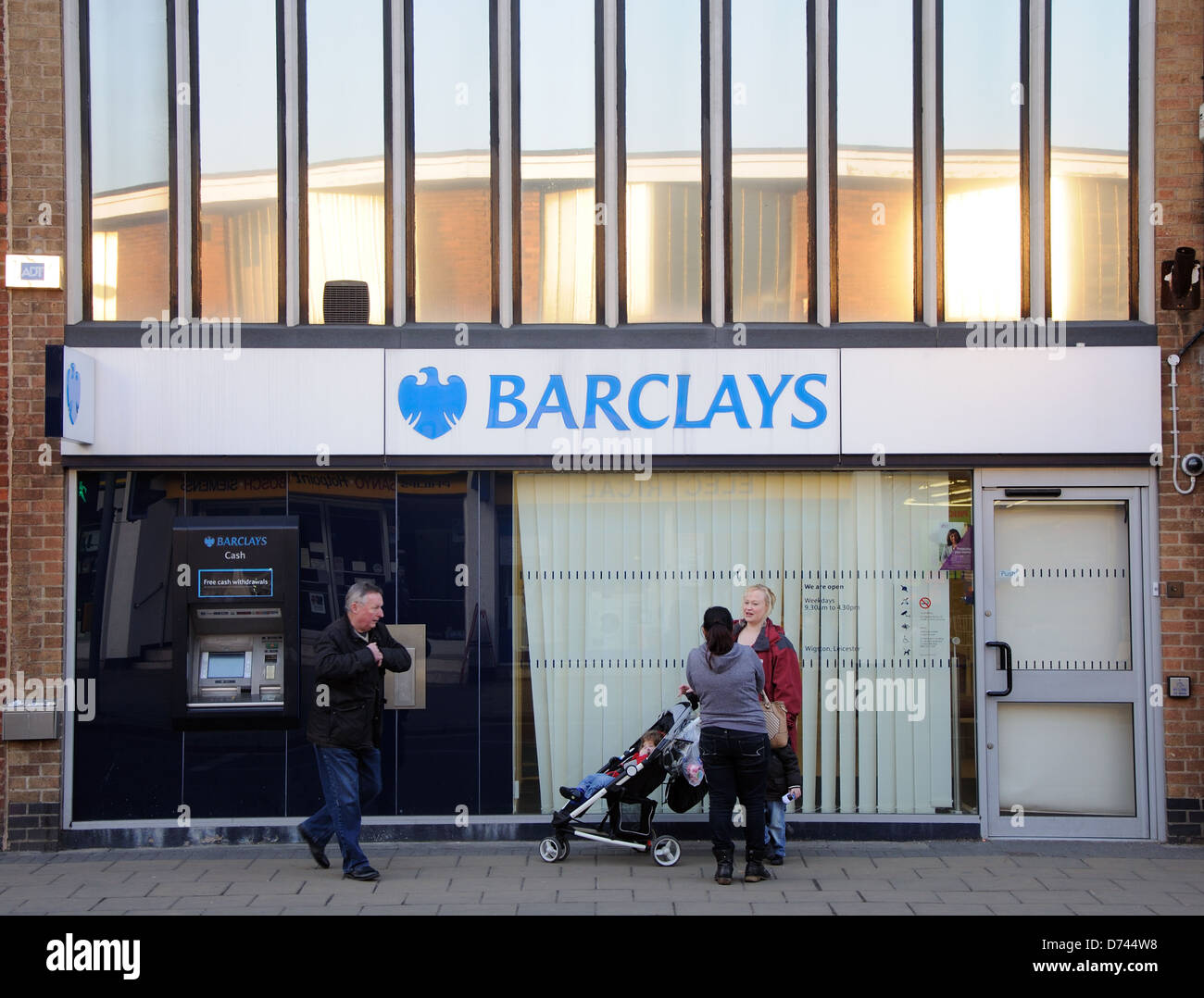Barclays Bank, Calle Larga, Wigston, Leicester, Inglaterra, Reino Unido. Foto de stock
