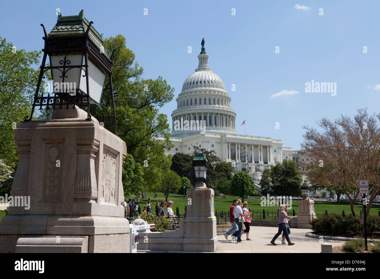 Linternas chinas en US Capitol Building, Washington D.C. Foto de stock