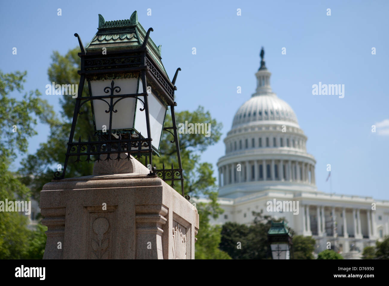 Linternas chinas en US Capitol Building, Washington D.C. Foto de stock