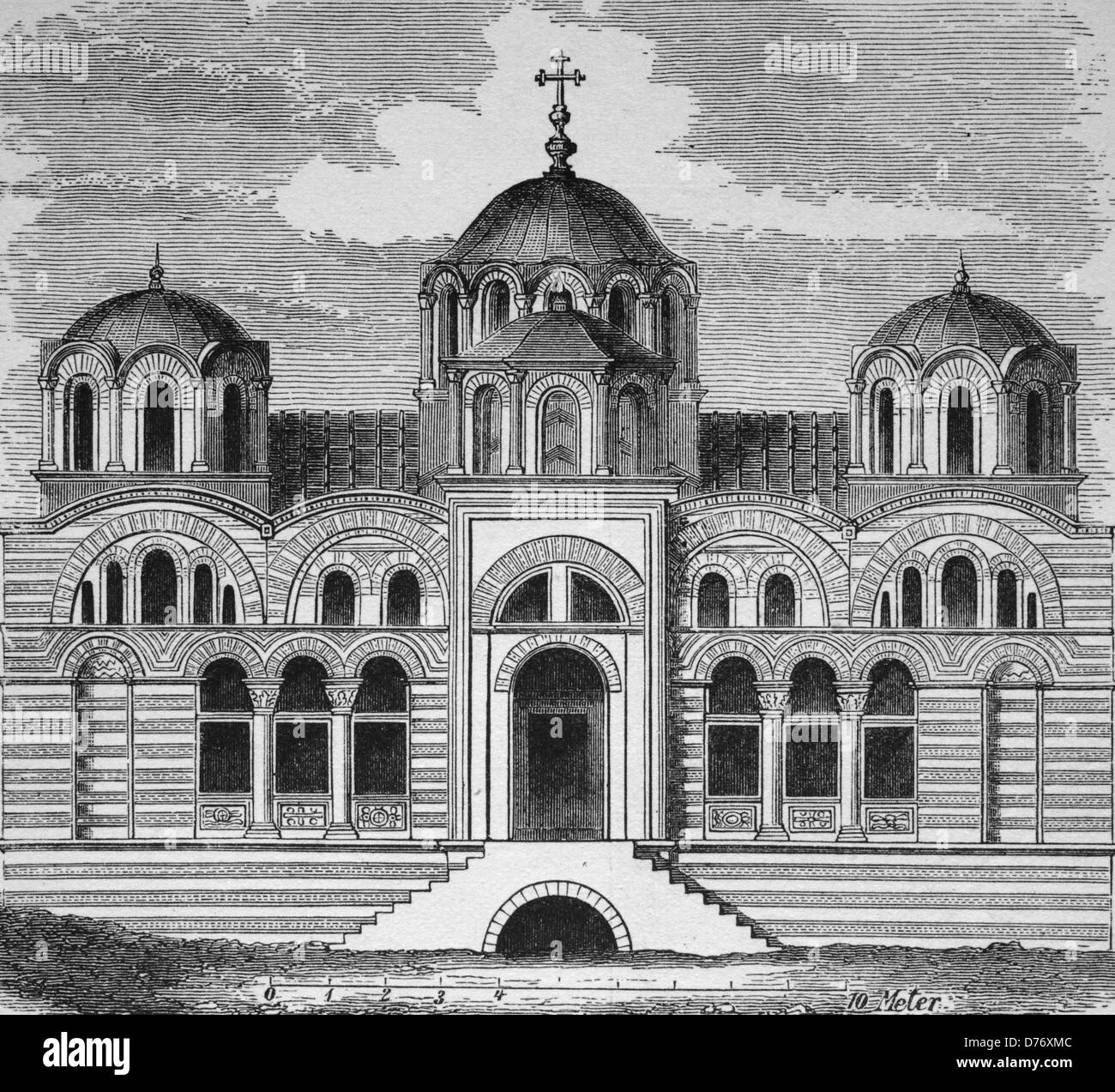 Iglesia Theotos xilografía en Bizancio, desde 1880 Foto de stock