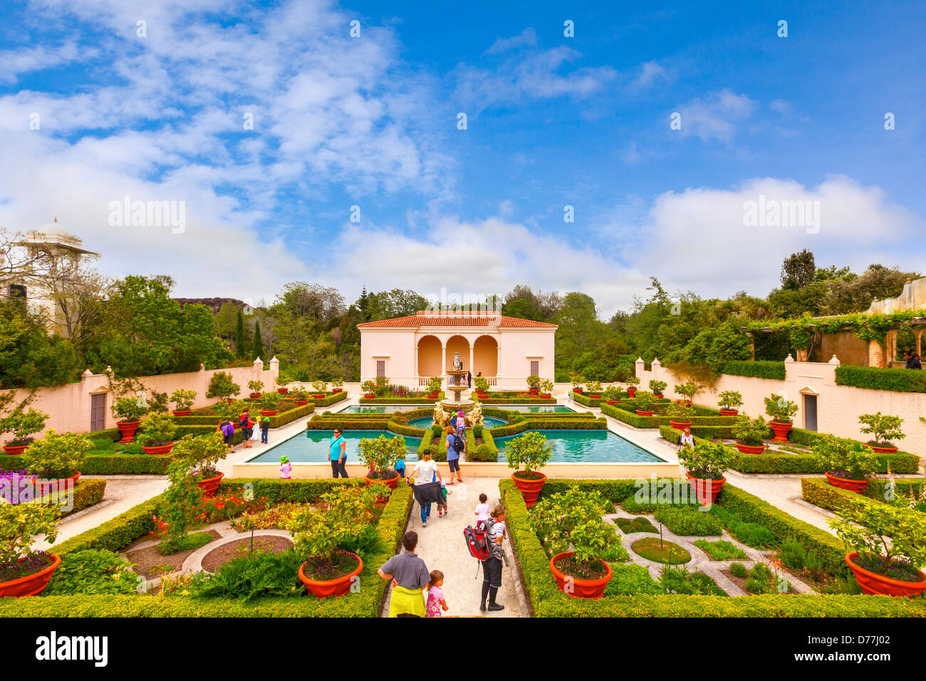Jardín renacentista italiano, jardines Hamilton, Hamilton, Waikato, Nueva Zelanda. Foto de stock