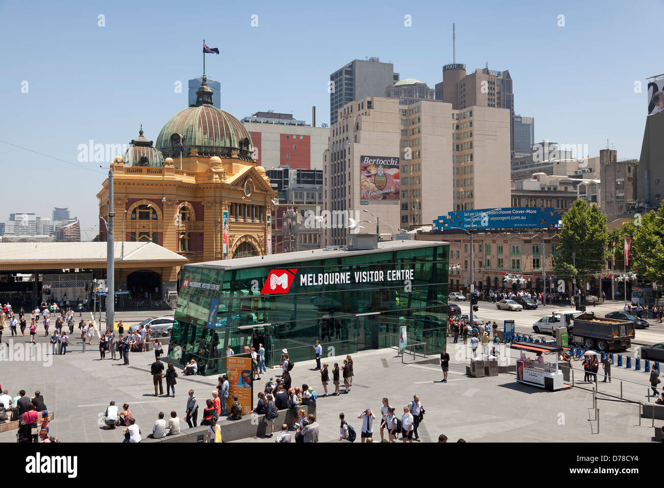 Centro de visitantes Melbourne en la Plaza de la Federación, Victoria, Australia Foto de stock