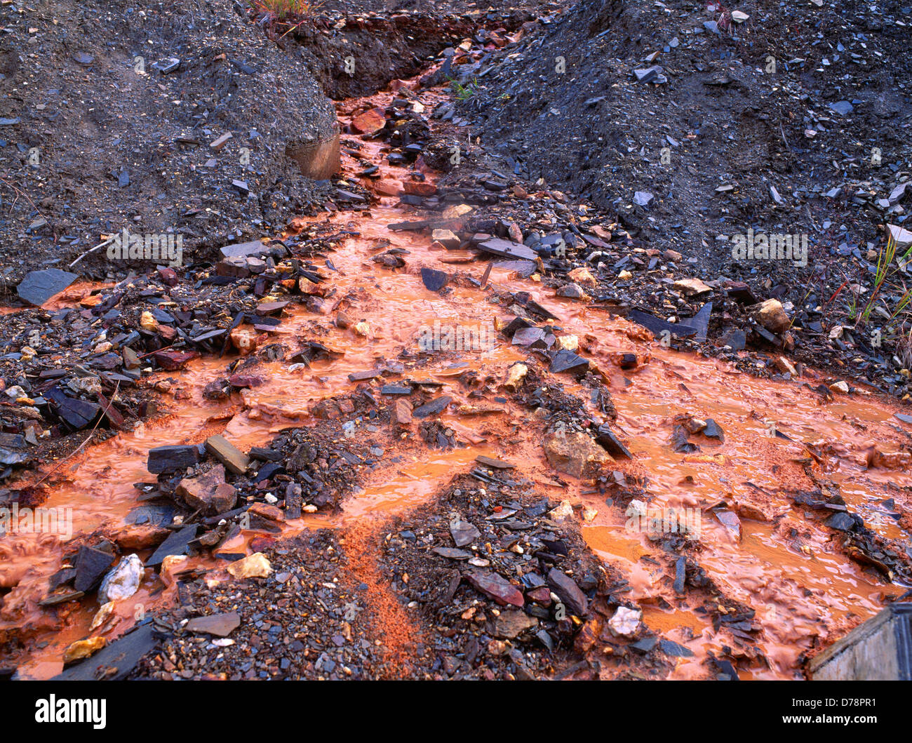 Drenaje ácido de mina abandonada la minería del oro eje Distrito Minero  Kantishna Denali National Park Alaska Fotografía de stock - Alamy