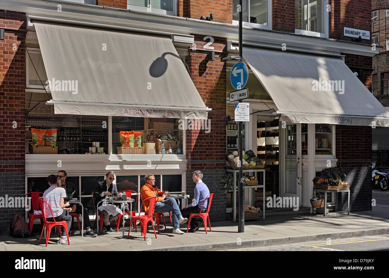Boundary Street East London Cafe Foto de stock