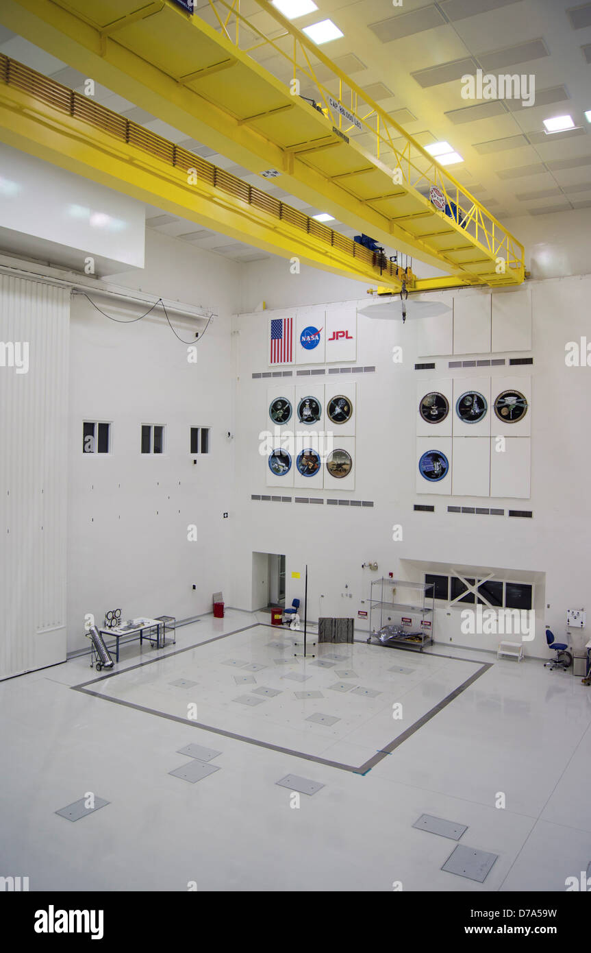 Estados Unidos California Los Angeles nave espacial del Laboratorio de Propulsión a Chorro de Pasadena cleanroom Foto de stock